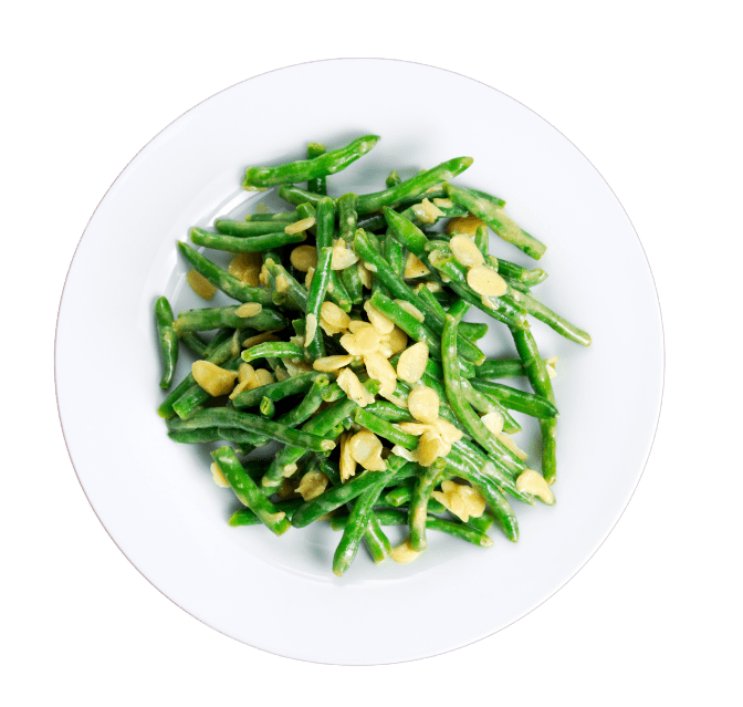green bean almondine dish
