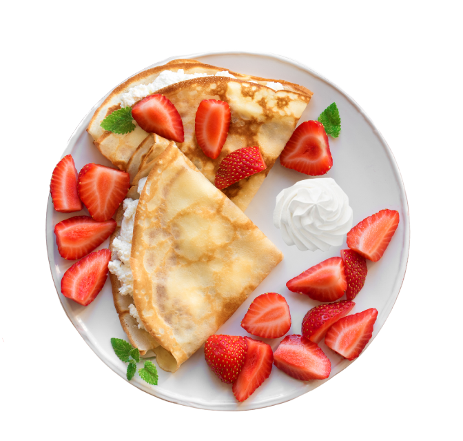 strawberry crepes whipped cream catering winnipeg